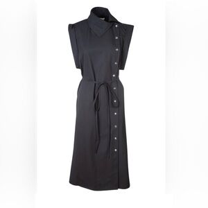 CO Asymmetrical Button Down Dress in Black (est. retail $895) Size Med